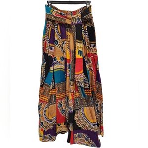 African Print Maxi A-Line Skirt